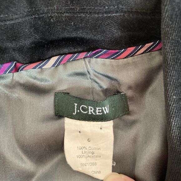 J. Crew Womens Black Velvet Blazer Size 6 Cotton Preppy Career Academia Classic - Picture 11 of 11